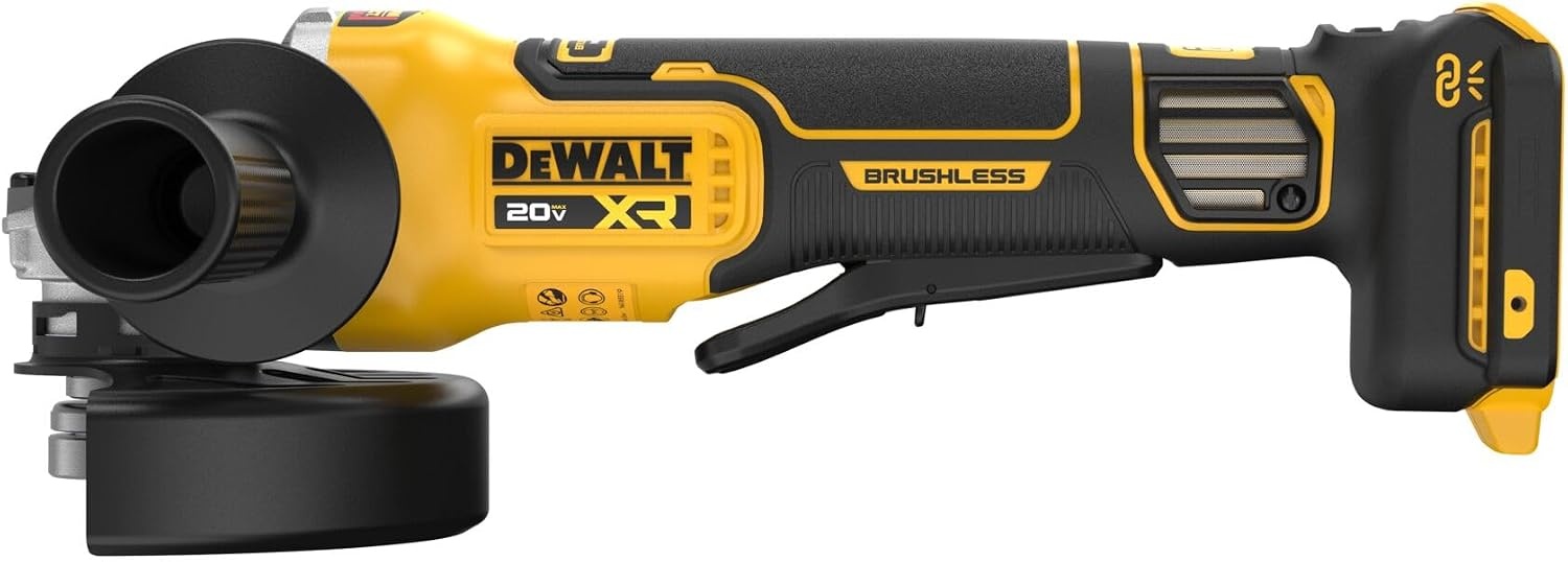 image:imageDEWALT 20V MAX XR Brushless Cordless Angle Grinder 412 in 5 in Variable Speed AntiRotation Paddle Switch Tool Only DCG410VSB