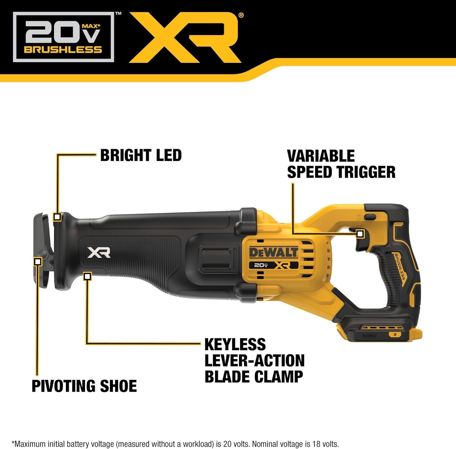image:imageDEWALT 20V MAX XR Brushless Cordless Reciprocating Saw Tool Only DCS384B