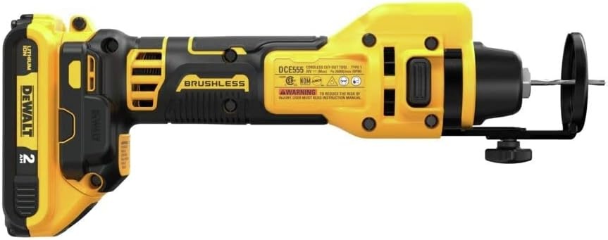 image:imageDEWALT 20V MAX XR Brushless Drywall CutOut Tool Tool Only DCE555BKit with 2 Batteries