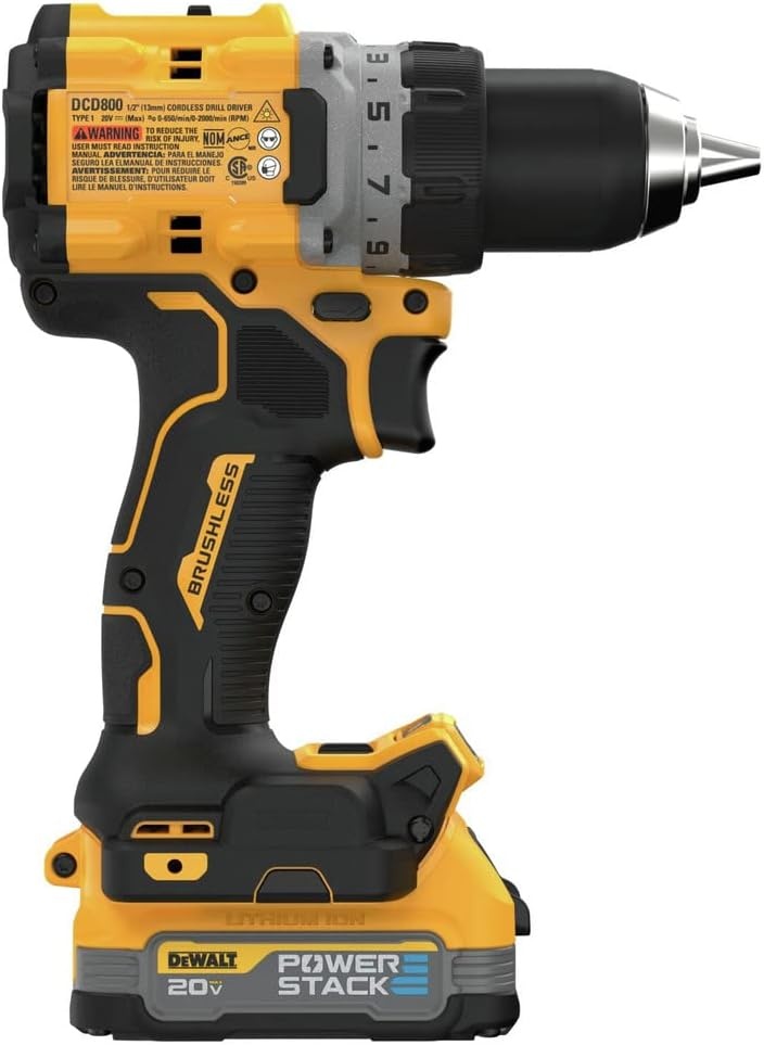 image:imageDEWALT 20V MAX XR Compact Cordless Drill and Impact Driver with Powerstack Batteries DCD800D1E1