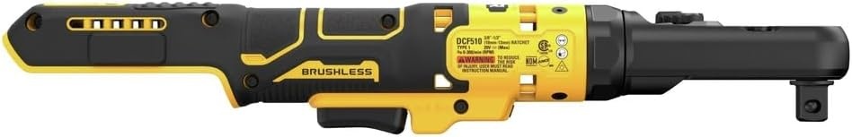 image:imageDEWALT 20V MAX XR Cordless Ratchet 38 and 12 Sealed Head Ratchet Bare Tool Only DCF510BBare Tool Only