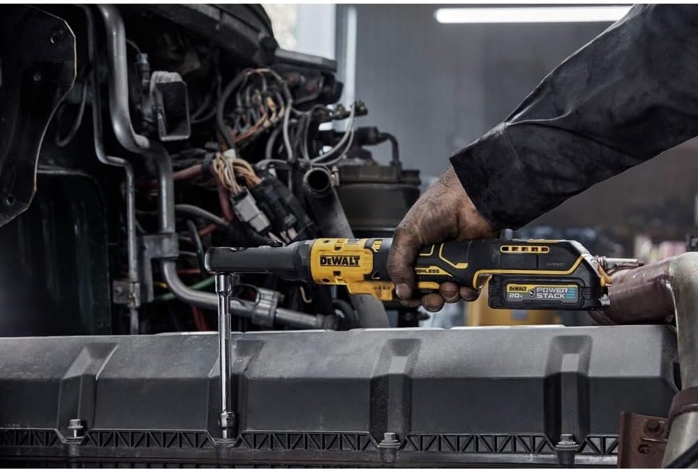 image:imageDEWALT 20V MAX XR Cordless Ratchet 38 and 12 Sealed Head Ratchet Bare Tool Only DCF510BKit with Battery