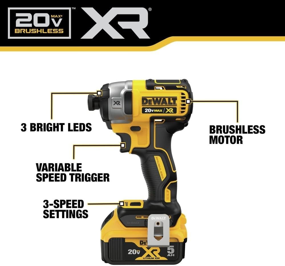 image:imageDEWALT 20V MAX XR Drywall Screw Gun and Impact Driver Power Tool Combo Kit 2 Batteries and Charger Included DCK268P2
