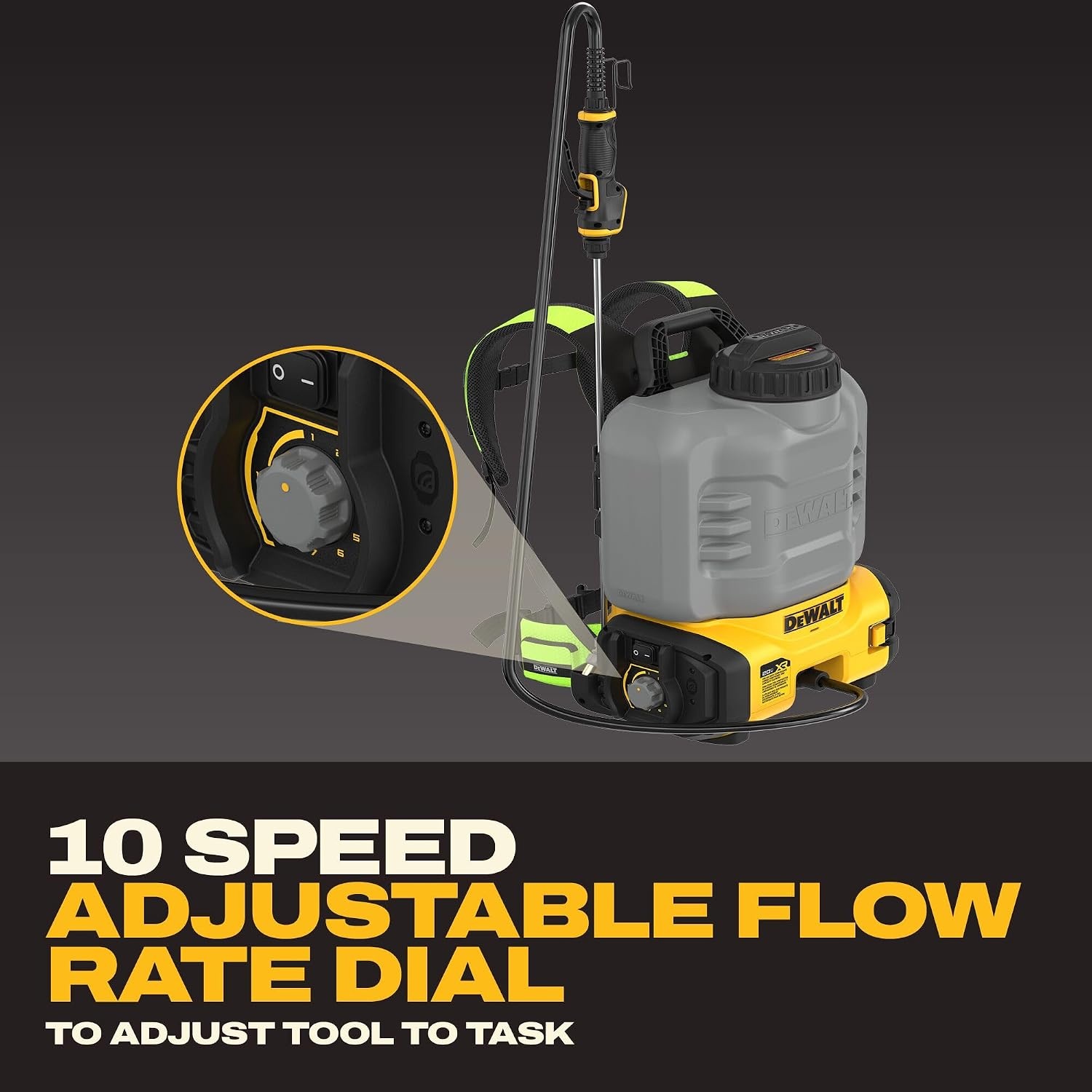 image:imageDEWALT 20V MAX XR High Capacity Concrete Chemical Sprayer Kit with OilResistant 5Ah Powerstack Battery and Charger DCCS1100GH1