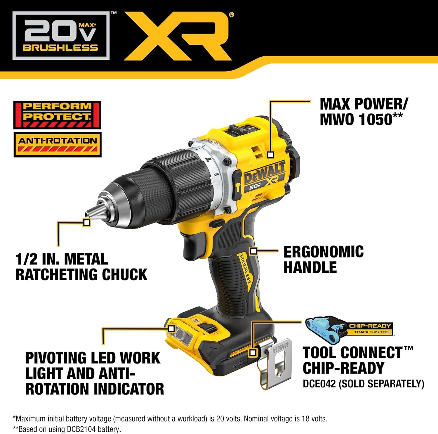 image:imageDEWALT 20V MAX XR Impact Driver and Hammer Drill Cordless Power Tool Combo Kit Includes 2 x 4ah POWERPACK Batteries and a Charger DCK250QQ2