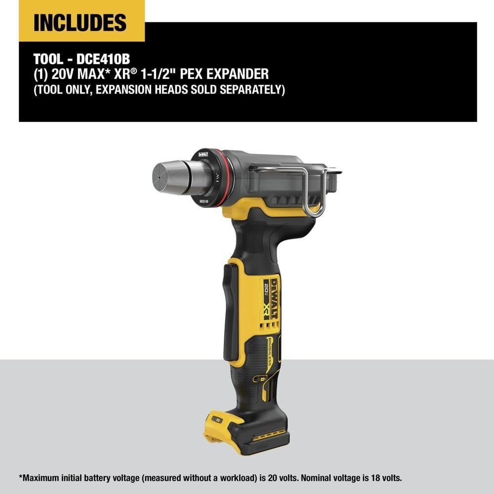 image:imageDEWALT 20V MAX XR PEX Expander Tool 38 to 112 Expansion Bare Tool Only DCE410BBare Tool Only