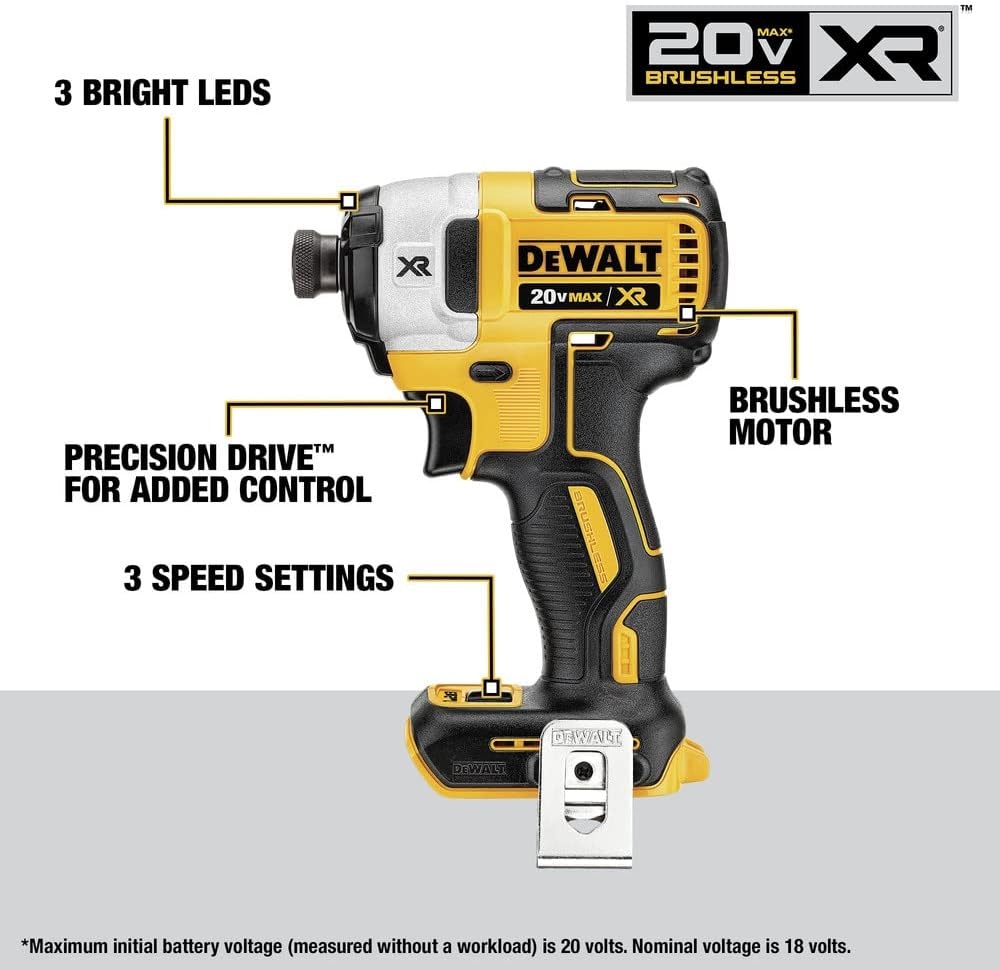 image:imageDEWALT 20V MAX XR Power Tools Combo Kit Hammer Drill Impact Driver Reciprocating Saw and Work Light 4TOOL DCK449P2