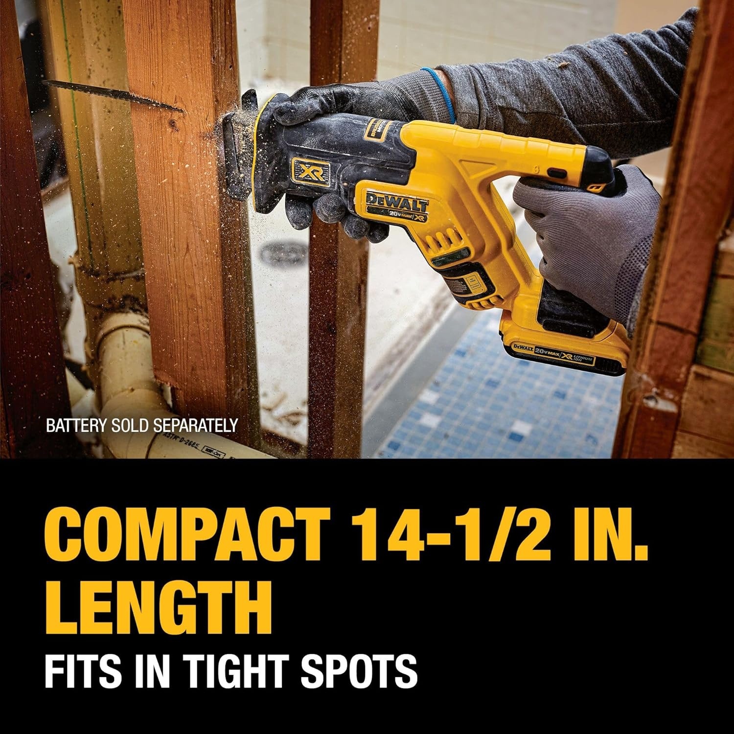image:imageDEWALT 20V MAX XR Reciprocating Saw Cordless Brushless CompactVariable Speed Pivoting Head LED Light Tool Only DCS367BRecip Saw Only
