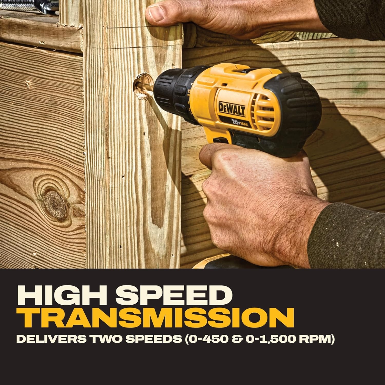 image:imageDEWALT 20V Max Cordless Drill Driver Set 2 Speed High Performance Motor Includes 2 XR 13Ah LiIon Batteries Charger and Contractor Bag DCD771C2Compact DrillDriver