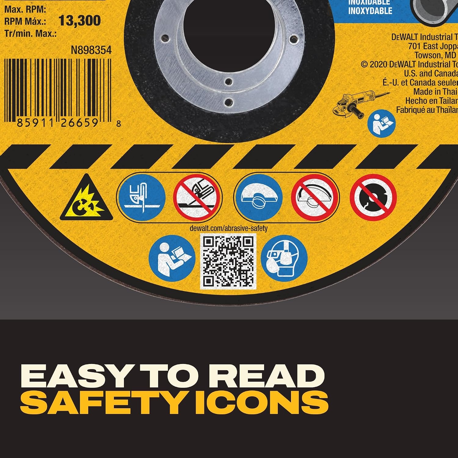 image:imageDEWALT 412 In x 045 in Aluminum Oxide Bonded Abrasive Cut Off Blade with 78 in Arbor 15 Pack General Purpose Cutting Wheels DWA8051B15
