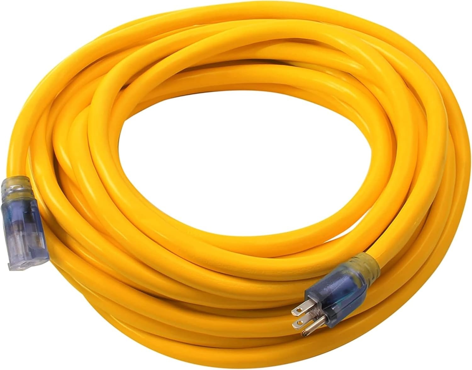 image:imageDEWALT 50 Foot 123 SJTW Lighted Extension Cord Heavy Duty Outdoor Waterproof Weatherproof Heat amp Corrosion Resistant Industrial Strength Light Up Prong Outlet Plug Power CordGreen Yellow
