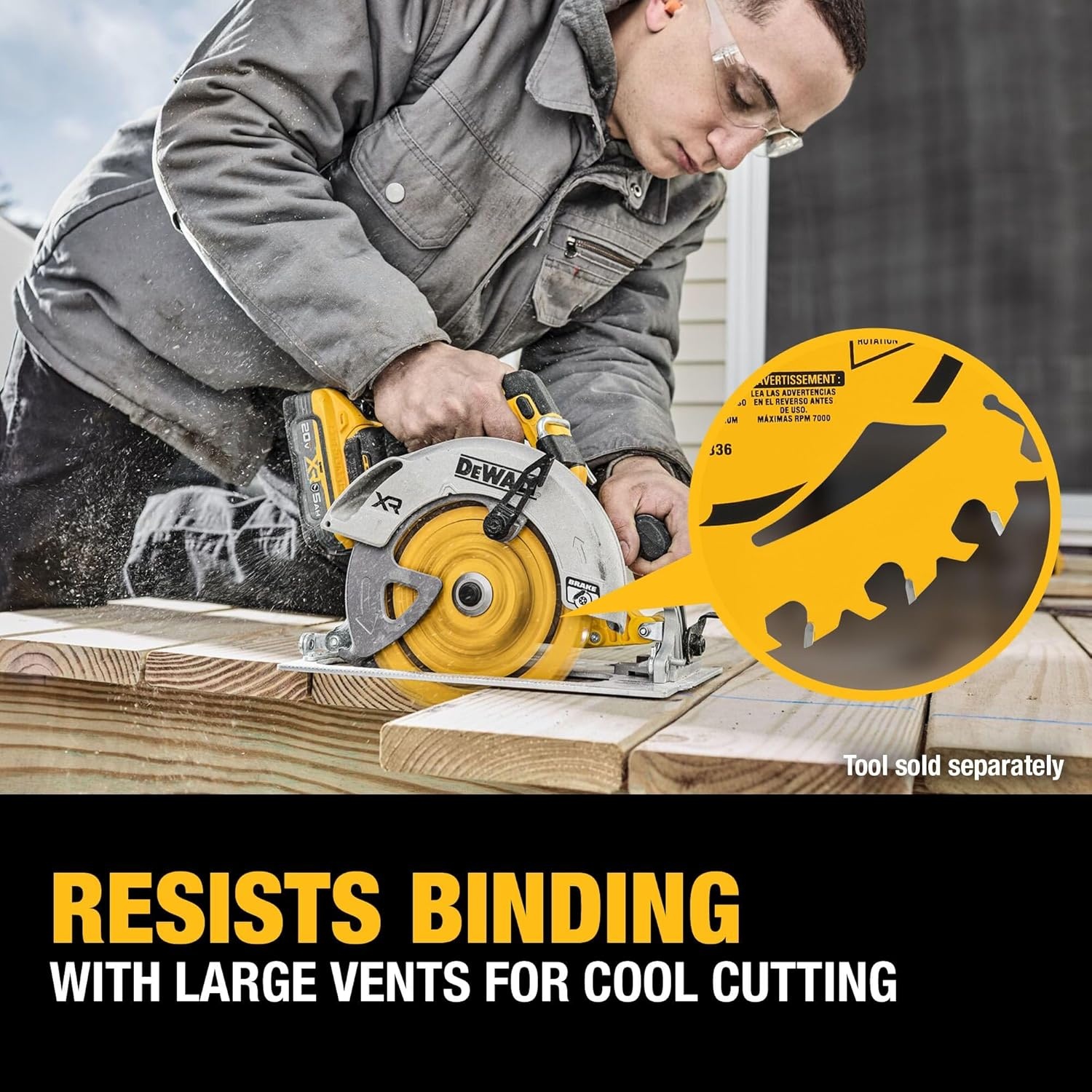 image:imageDEWALT 612 in 24T Circular Saw Blade Smooth Cutting Superior Tracking and Durability DWA261224