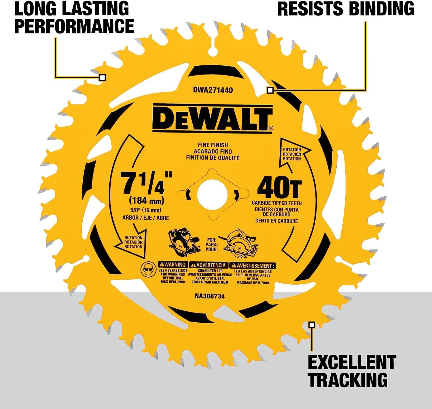image:imageDEWALT 714 in 40T Circular Saw Blade DWA271440