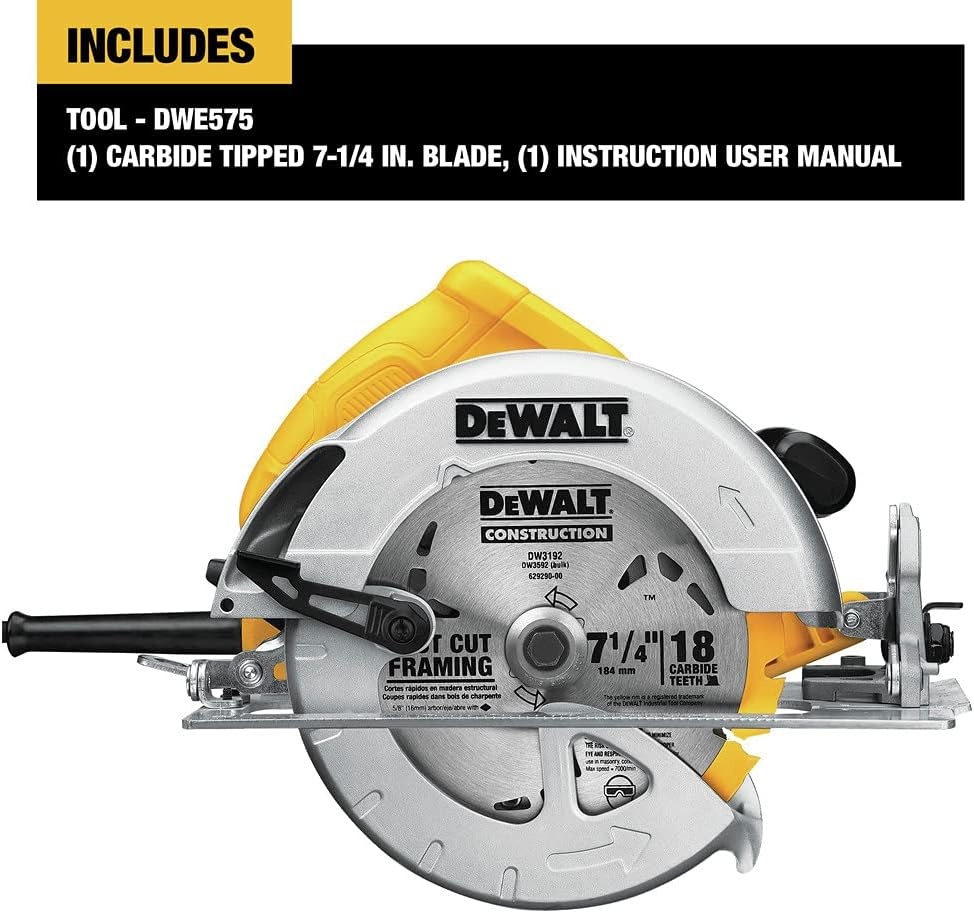 image:imageDEWALT 714Inch Circular Saw Lightweight Corded DWE575Circ Saw