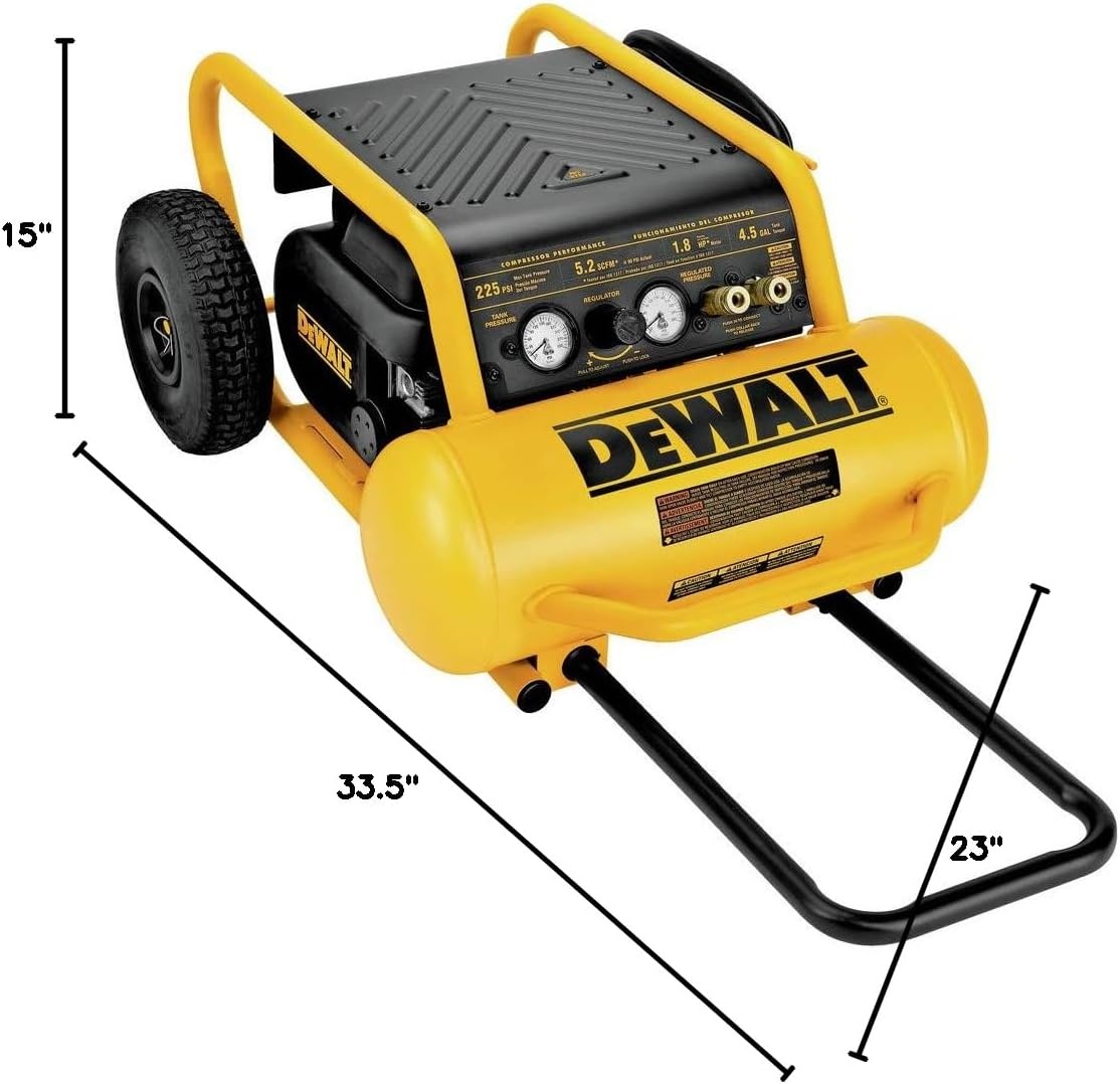 image:imageDEWALT Air Compressor 225PSI Max Hand Carry with Wheels 412 Gallon D55146