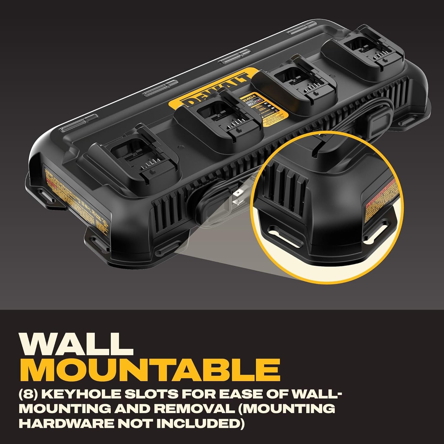image:imageDEWALT Battery Charger 12V MAX 20V MAX FLEXVOLT 20V60V MAX 4 Amp Fast Charger Multiport Simultaneous Charging Station DCB1404