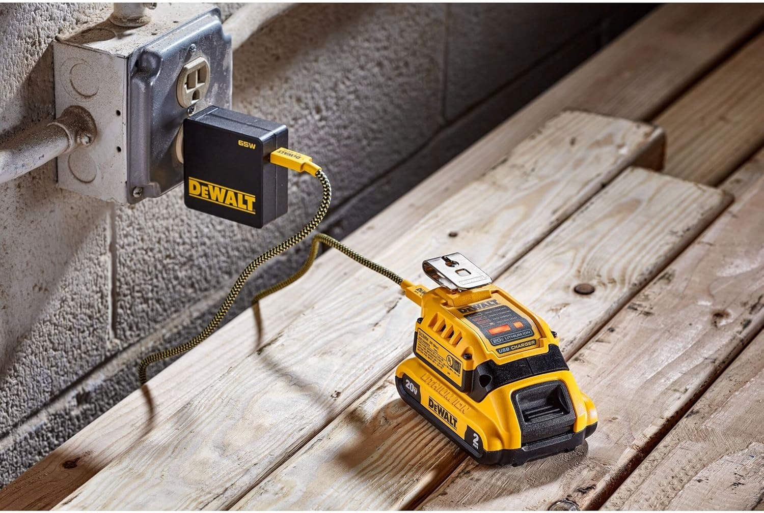 image:imageDEWALT Battery Charger and USB Wall Charging Kit DCB094K