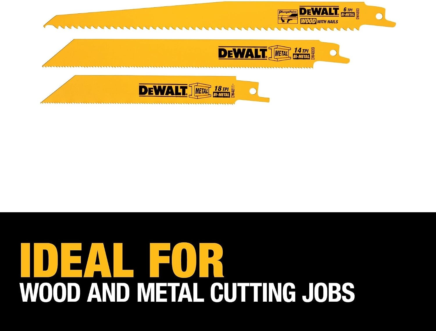 image:imageDEWALT BiMetal Reciprocating Saw Blade Multi TPI 16 Pack DW4899C
