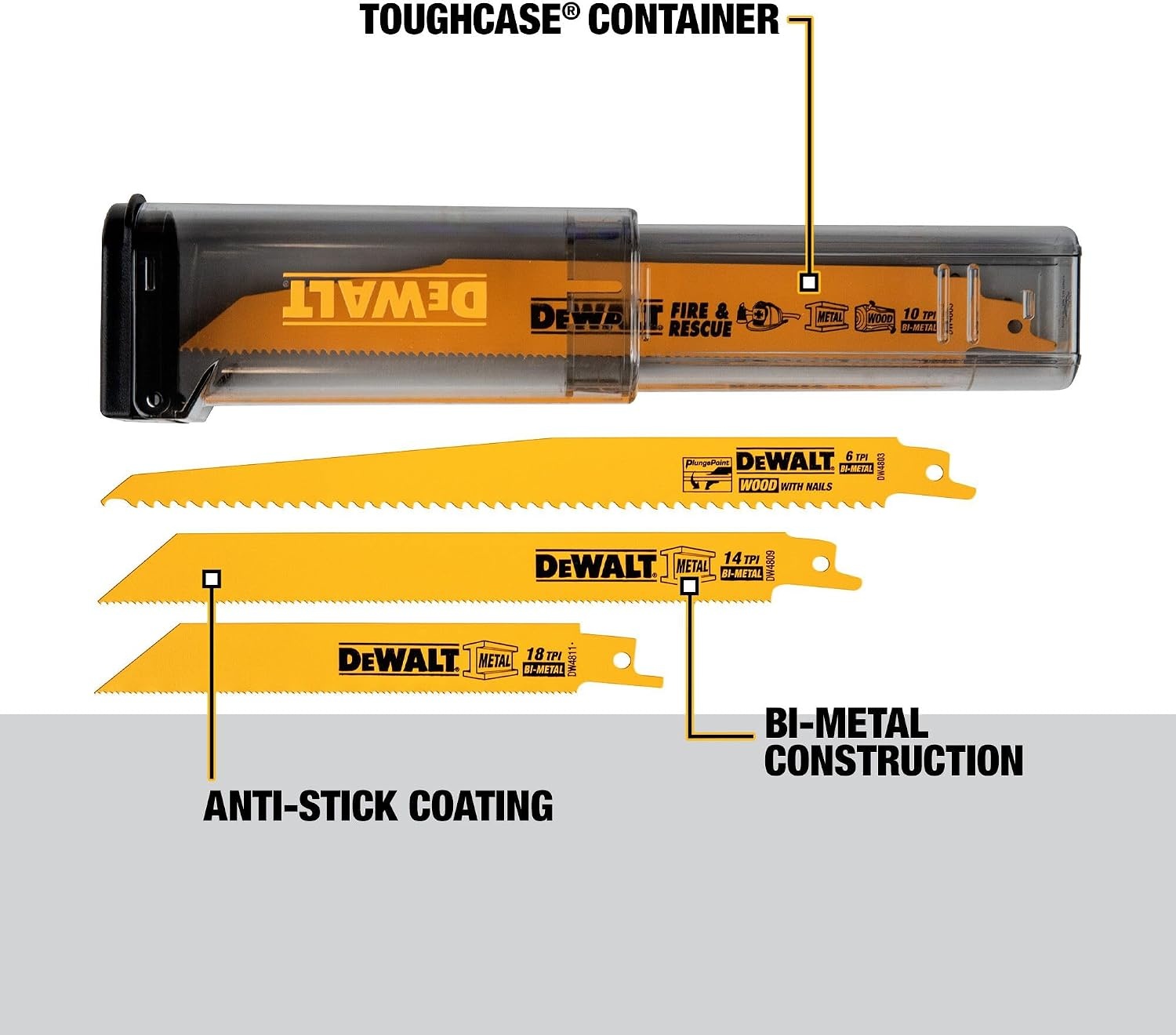 image:imageDEWALT BiMetal Reciprocating Saw Blade Multi TPI 16 Pack DW4899C