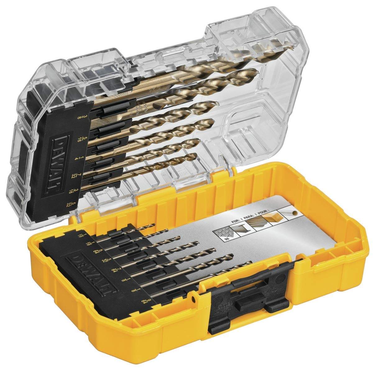 image:imageDEWALT Cobalt Alloy Steel Drill Bit Set with Pilot Point 14Piece DWA1240One Size