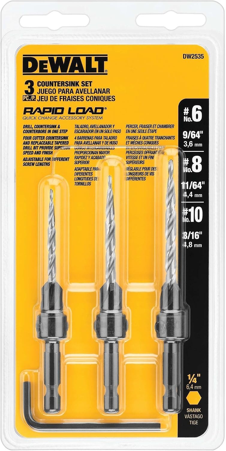 image:imageDEWALT Countersink Drill Bit Set 6 8 10 3Piece DW2535