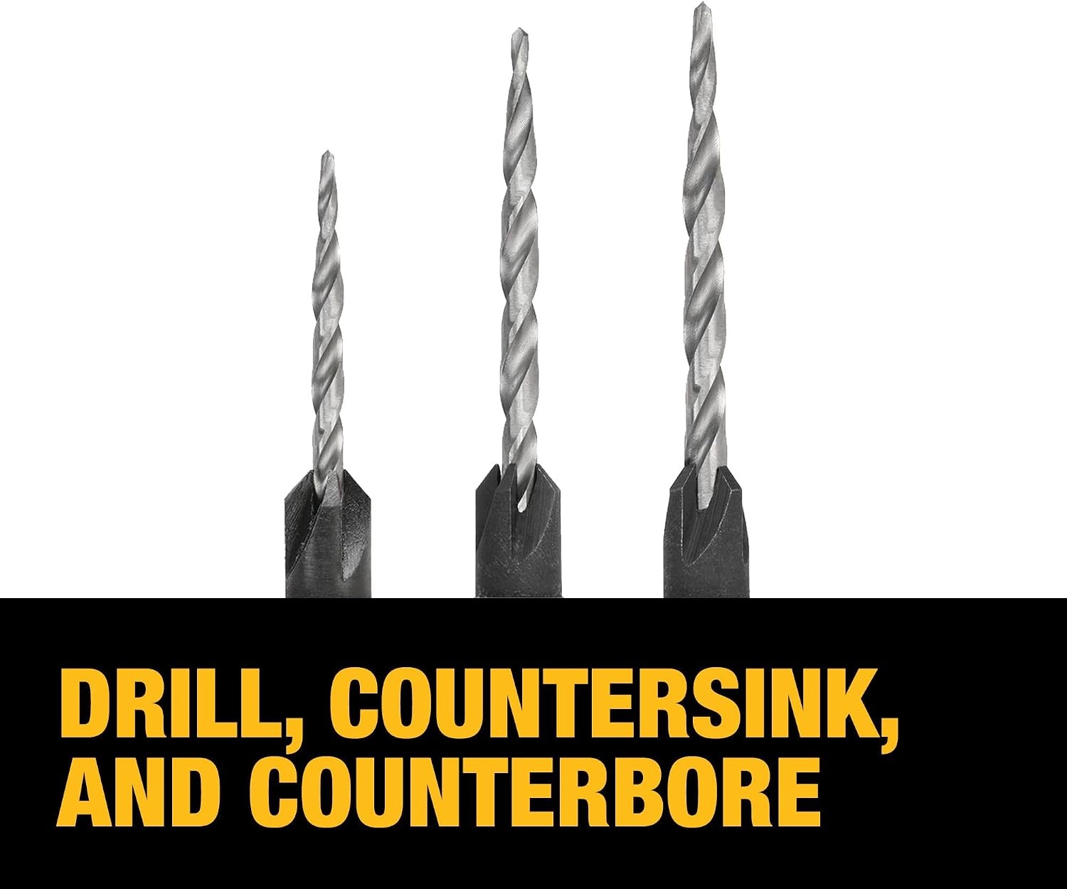 image:imageDEWALT Countersink Drill Bit Set 6 8 10 3Piece DW2535