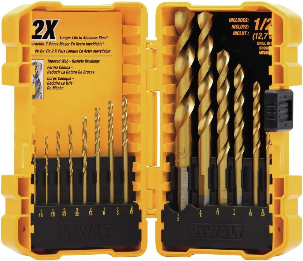 image:imageDEWALT DW1341 14Piece Titanium Nitride Speed Tip Drill Bit Set