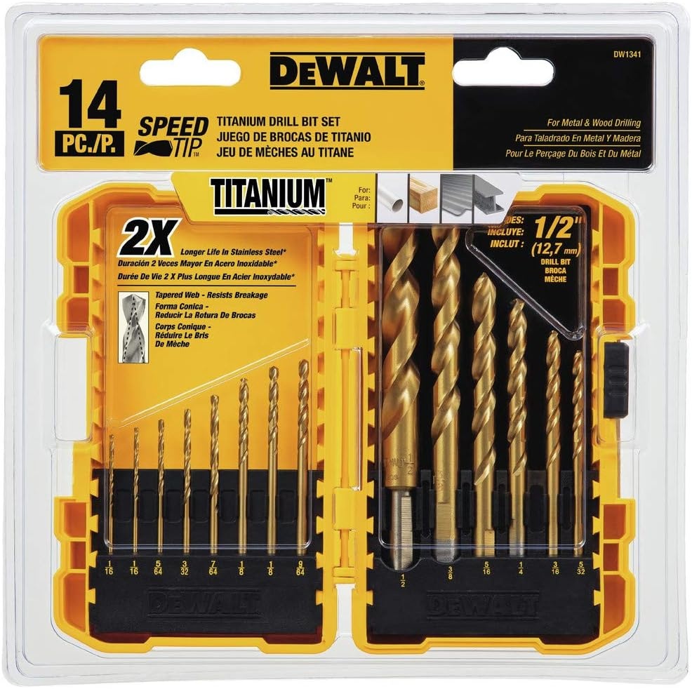 image:imageDEWALT DW1341 14Piece Titanium Nitride Speed Tip Drill Bit Set