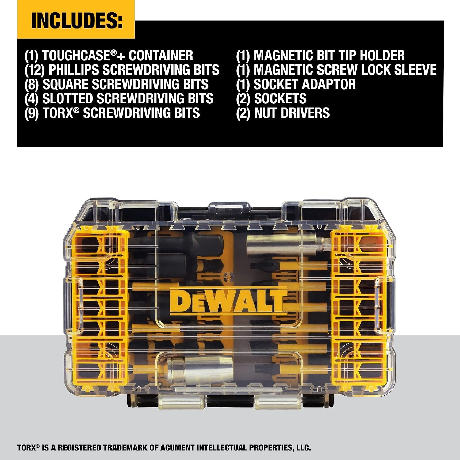 image:imageDEWALT DWA2NGFT40IR Impact Ready Flextorq 40Piece Steel Screwdriver Bit Set