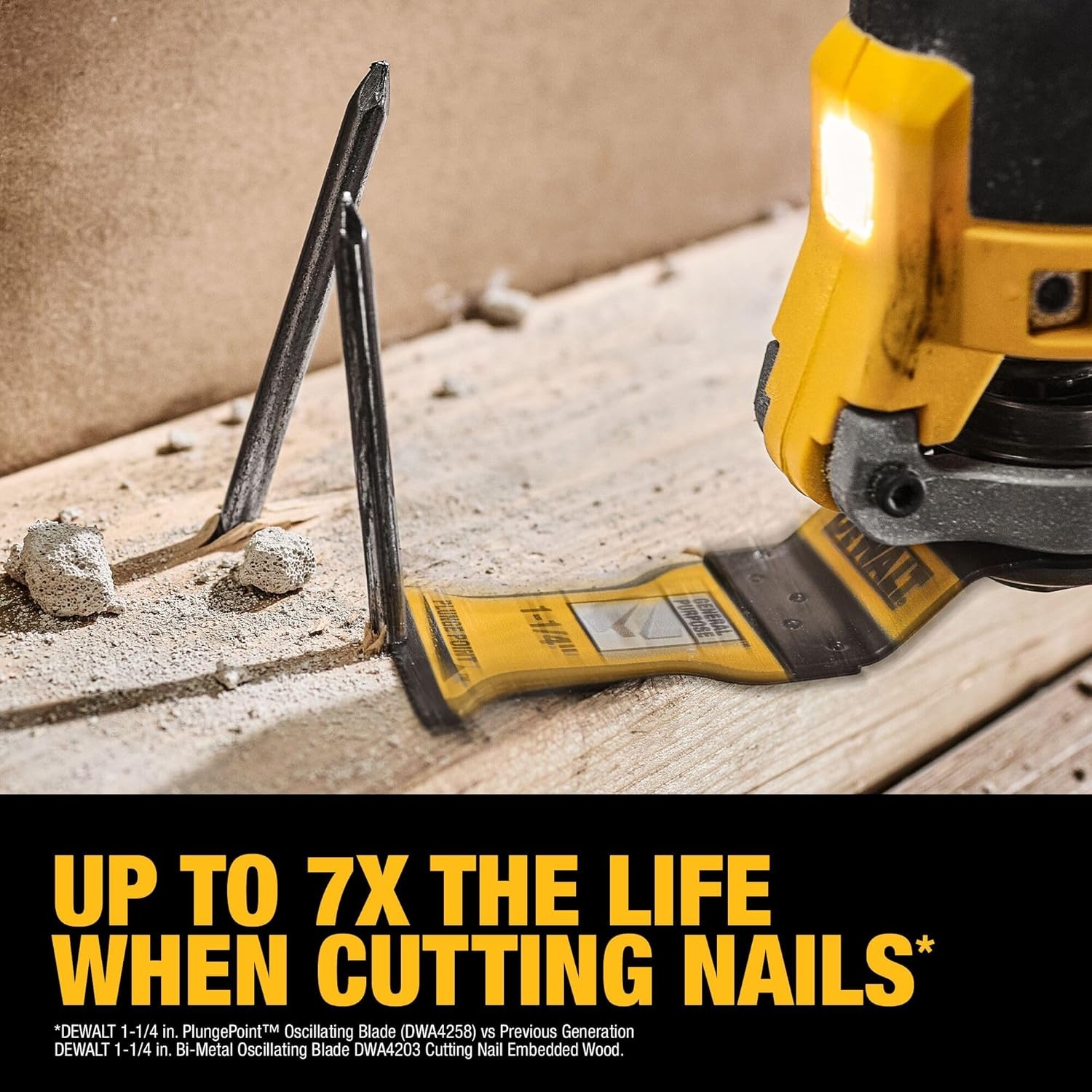 image:imageDEWALT DWA4203B Bi Metal Wood with Nails Oscillating Blade 10 pack10 Pack