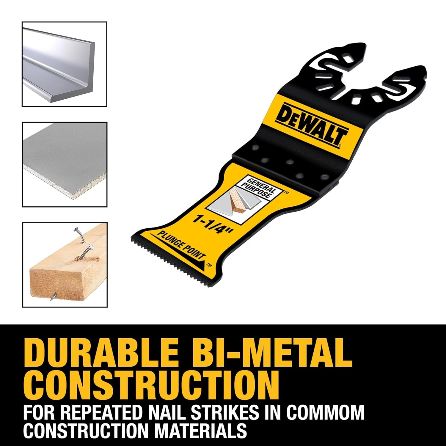 image:imageDEWALT DWA4203B Bi Metal Wood with Nails Oscillating Blade 10 pack10 Pack