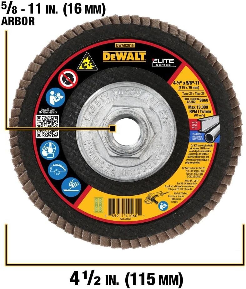 image:imageDEWALT DWA8280H 40G T29 XP Ceramic Flap Disc 412 x 5860G 58Inch Hub
