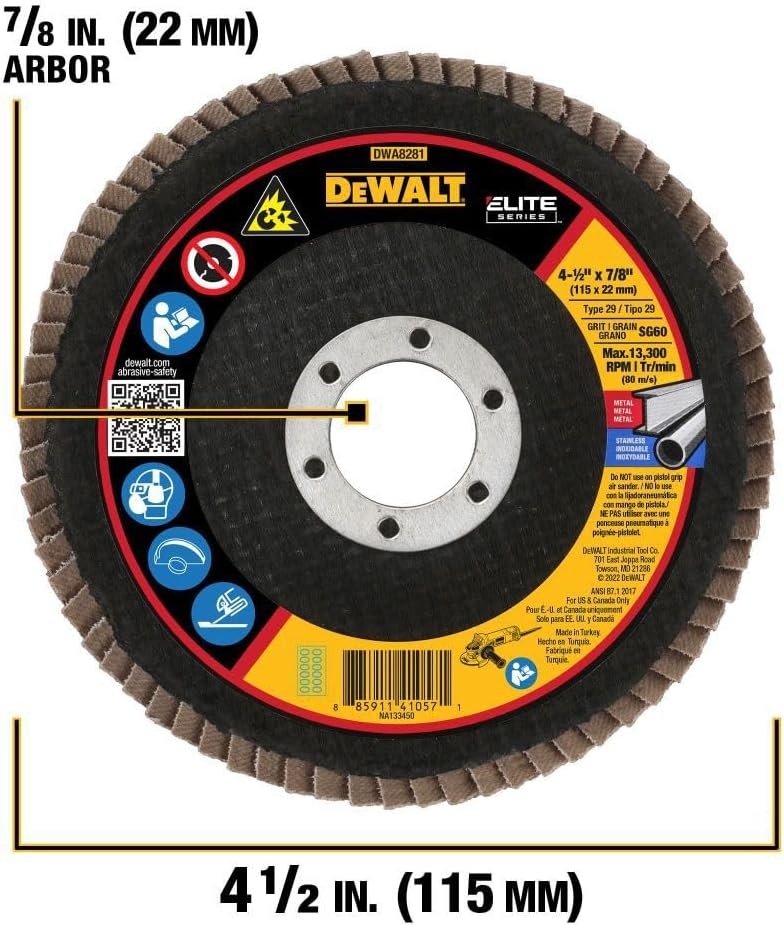 image:imageDEWALT DWA8280H 40G T29 XP Ceramic Flap Disc 412 x 5860G 78Inch Hub