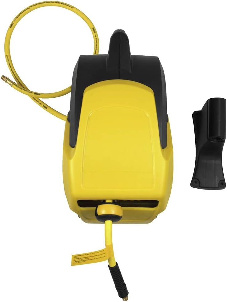 image:imageDEWALT DXCM0240345 Hose Reel Automatic Retraction Enclosed Air Hose Reel Yellow