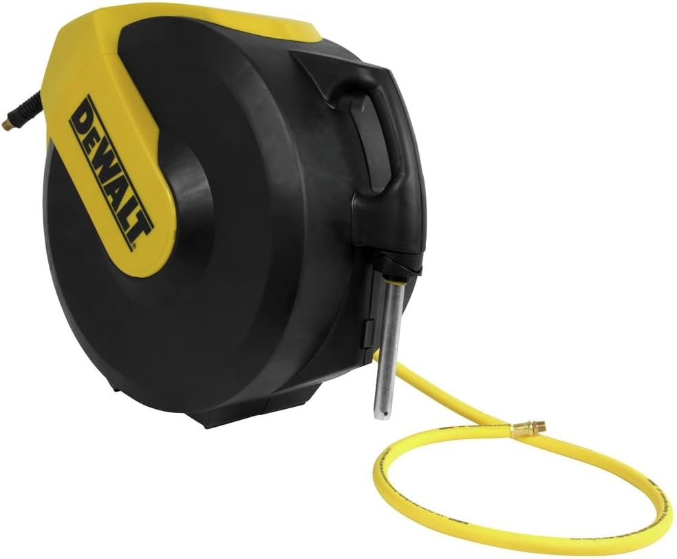image:imageDEWALT DXCM0240345 Hose Reel Automatic Retraction Enclosed Air Hose Reel Yellow