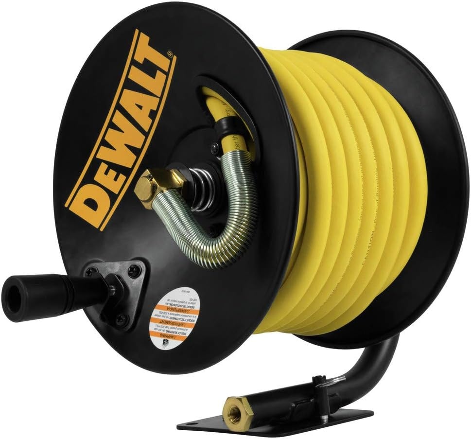 image:imageDEWALT DXCM0240348 38 x 50 Manual Hose Reel with Rubber Hose Yellow