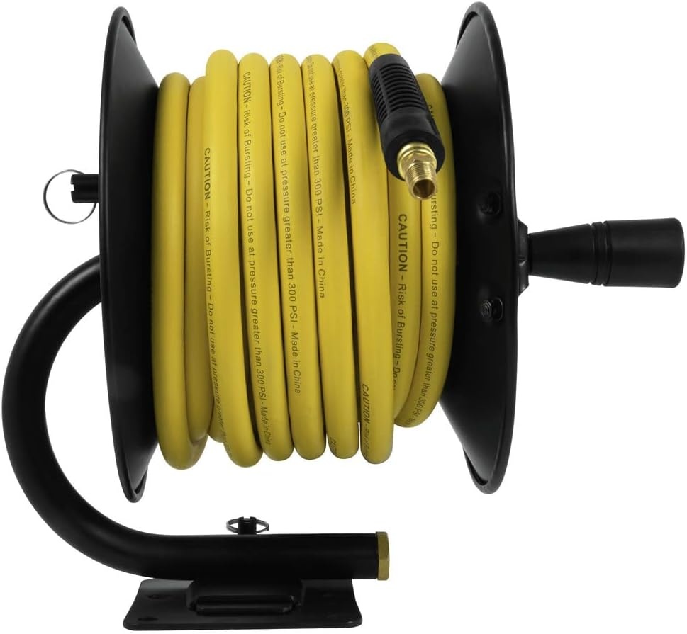 image:imageDEWALT DXCM0240348 38 x 50 Manual Hose Reel with Rubber Hose Yellow