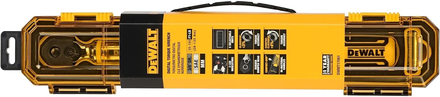 image:imageDEWALT Digital Torque Wrench 38 inch Drive 20100 FTLB with Storage Case DWMT1706138 Digital