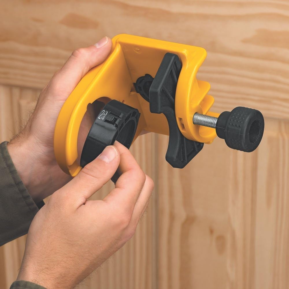 image:imageDEWALT Door Lock Installation Kit C Clamp Design Hole Saw Kit For Metal or Wood Doors 2 Adjustable Bushings Easy Installation Height Alignment D180004