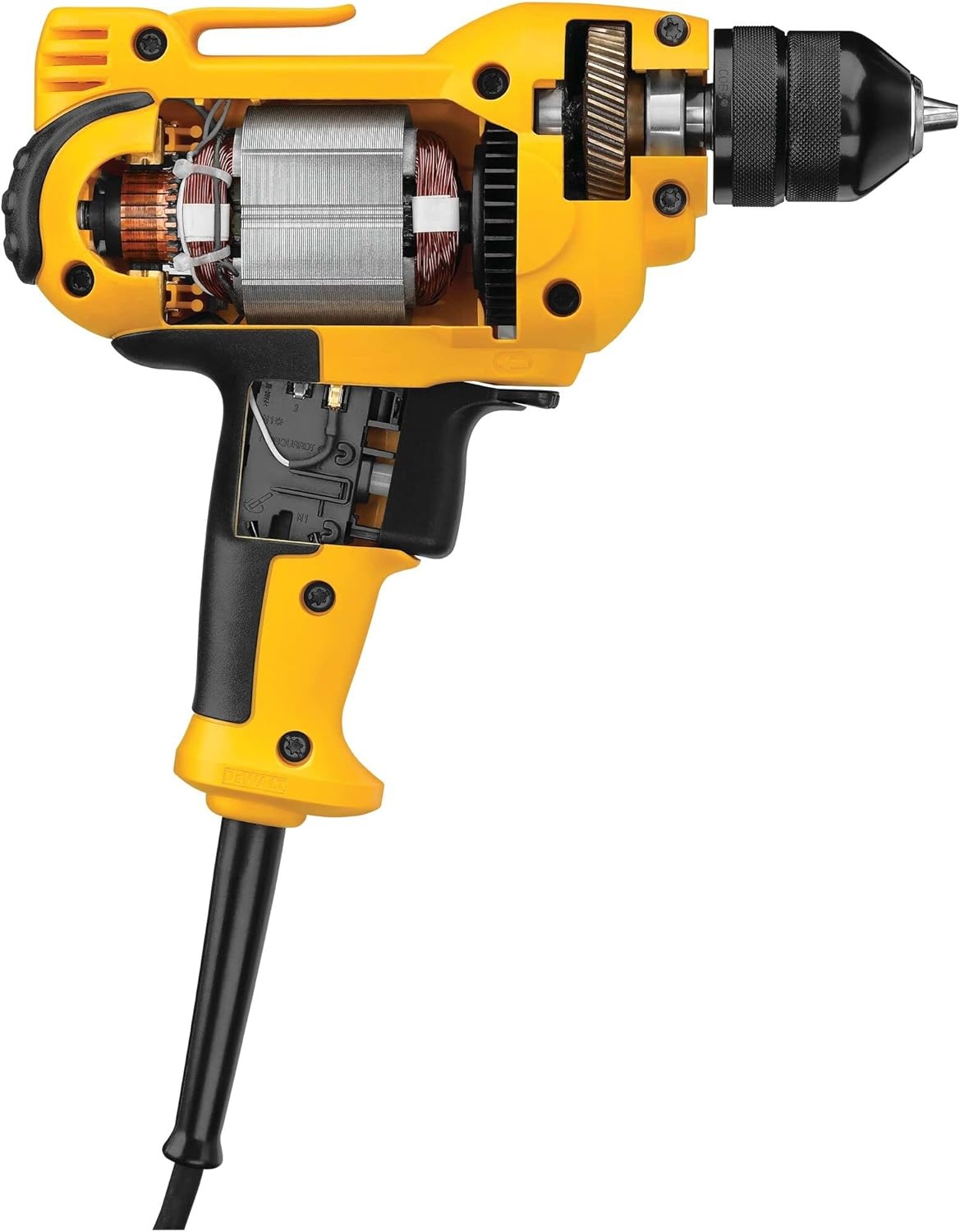 image:imageDEWALT Drill 80Amp 38Inch Variable Speed Trigger MidHandle Grip for Comfort Corded DWD115K Corded Drill