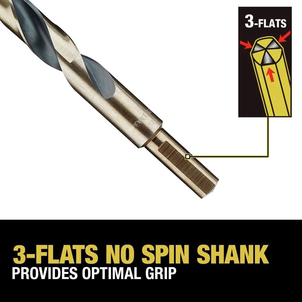 image:imageDEWALT Drill Bit Set 21 Pc High Speed Steel DEWALT Bits Black and Gold Oxide Coated 135 Degree Split Point 31 Degree Helix DWA1181One Size