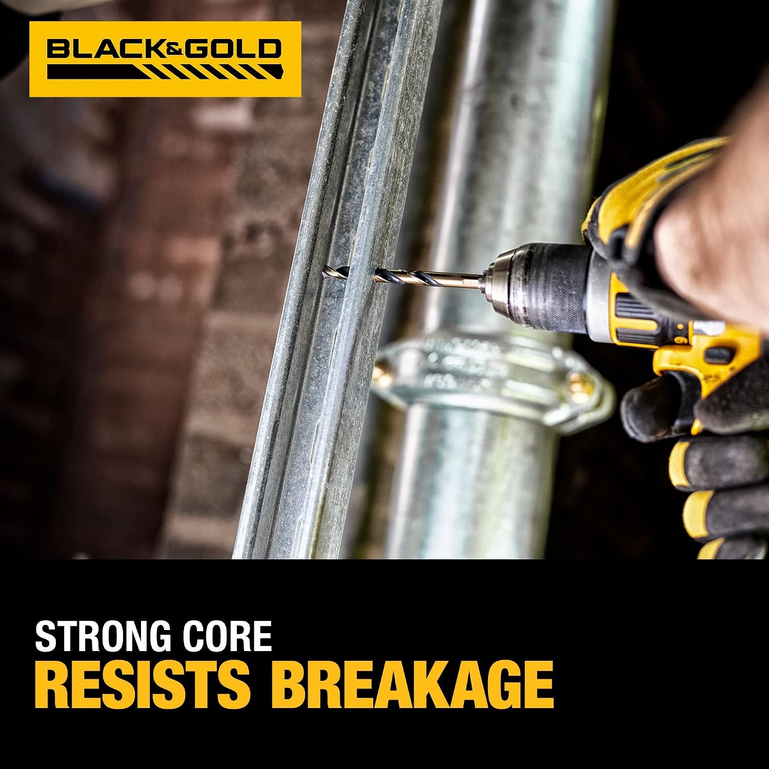 image:imageDEWALT Drill Bit Set 21 Pc High Speed Steel DEWALT Bits Black and Gold Oxide Coated 135 Degree Split Point 31 Degree Helix DWA1181One Size Pack of 5