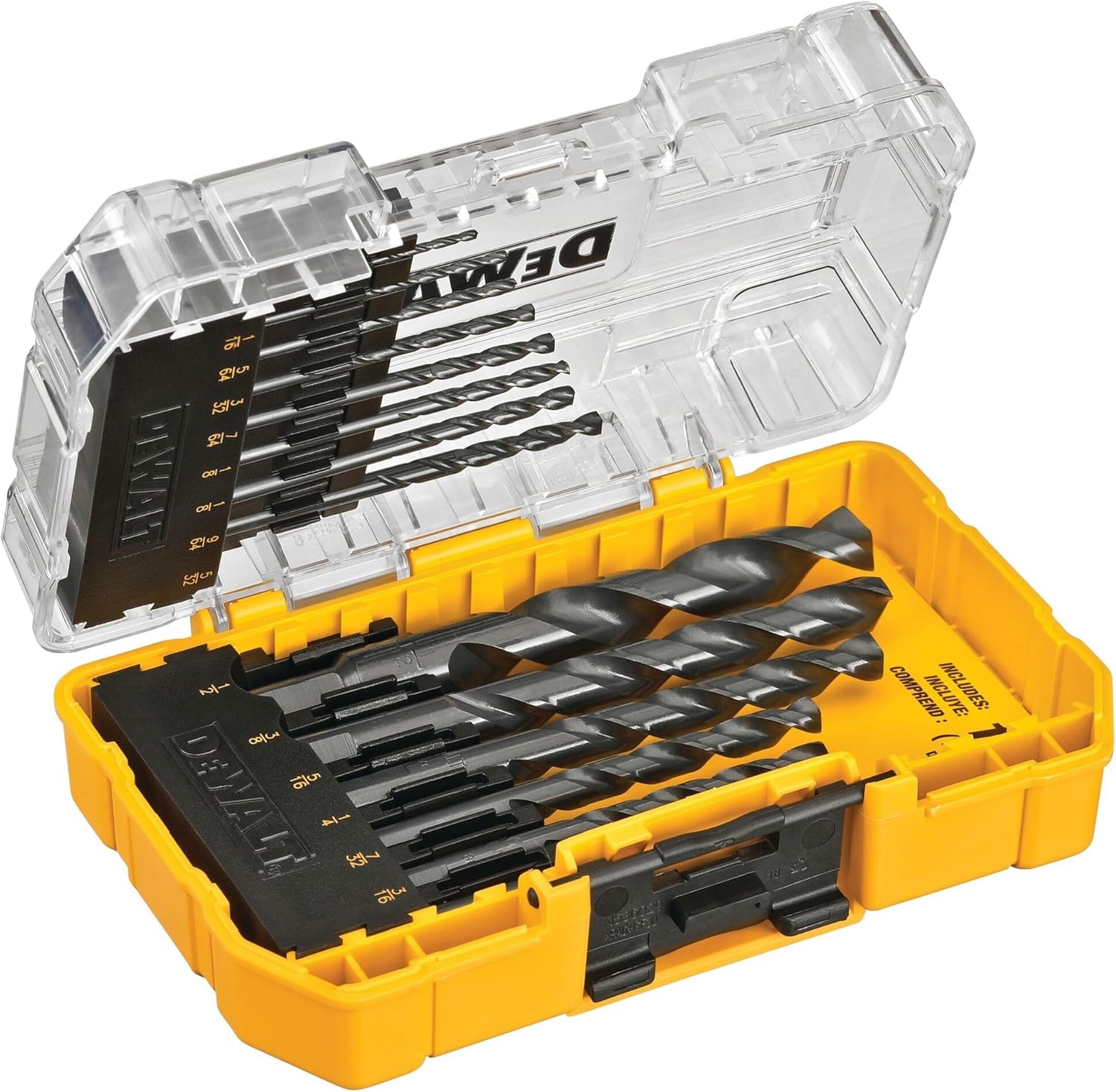 image:imageDEWALT Drill Bit Set 3Flats Shank14Piece 135 Degree Split Point for Plastic Wood and Metal DWA118414 piece set Pack of 5