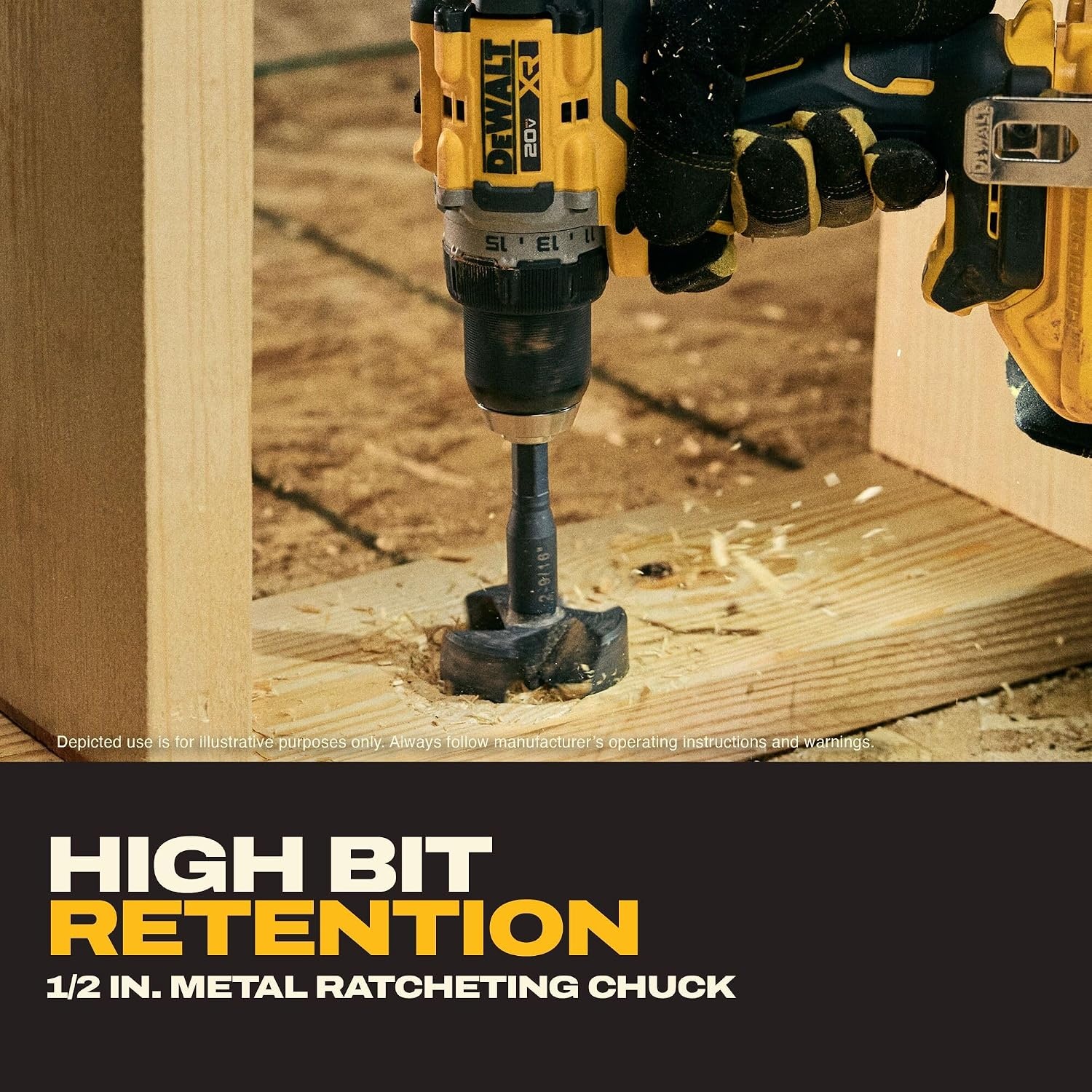 image:imageDEWALT Drill Set 20V MAX XR 12 in Brushless Cordless Drill Driver Kit With 5AH POWERSTACK Battery and Charger LED Light Dual Speed DCD801H1