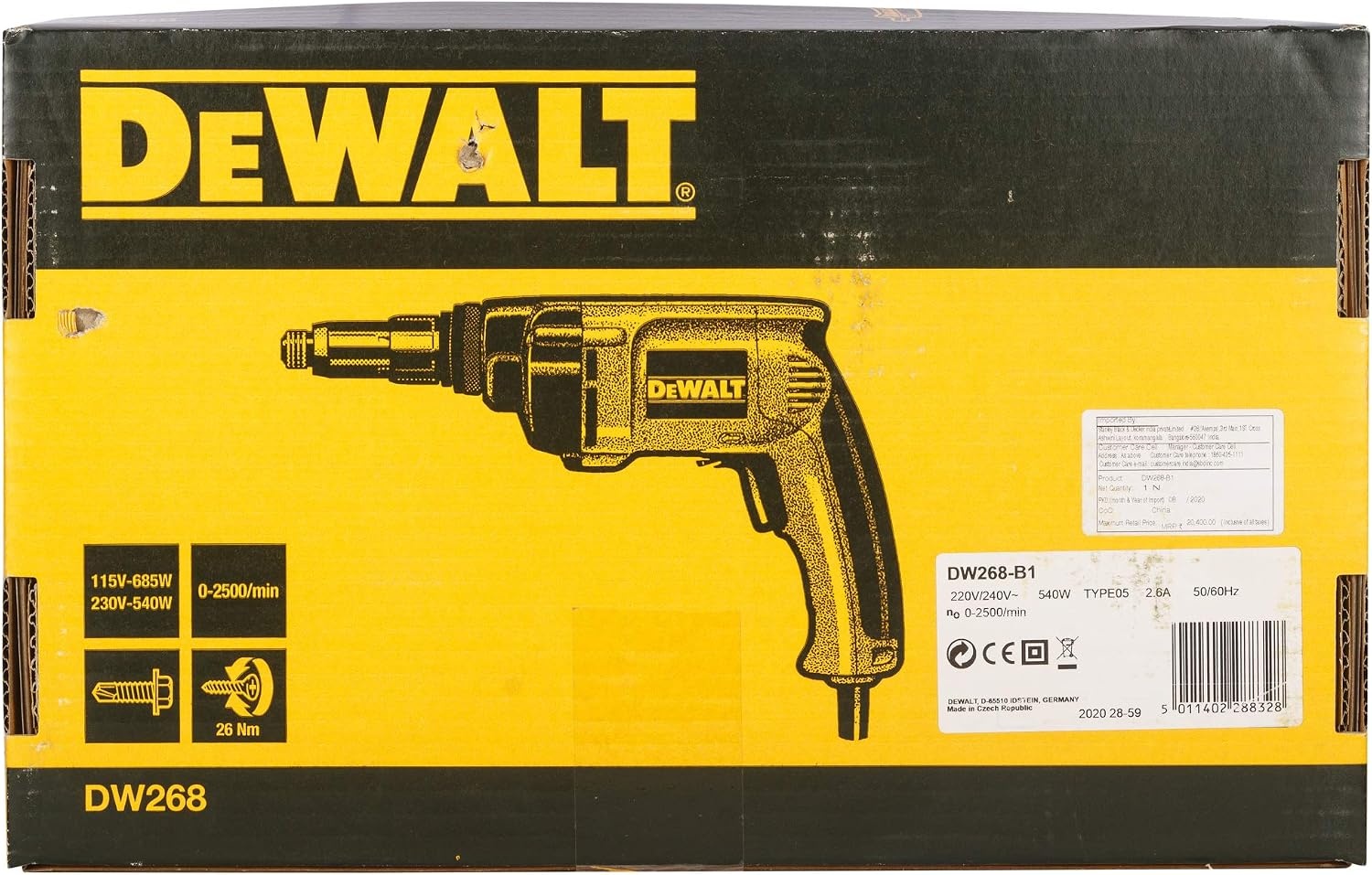 image:imageDEWALT Drywall Screw Gun 65Amp DW268 YellowScrewdriver Only