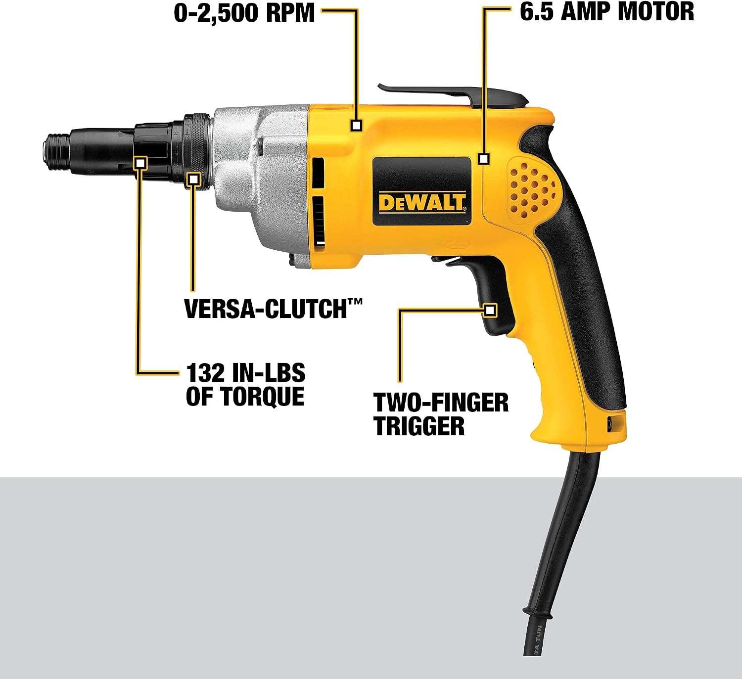 image:imageDEWALT Drywall Screw Gun 65Amp DW268 YellowScrewdriver Only