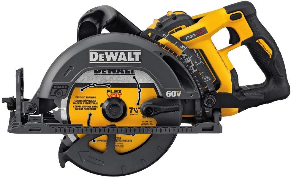 image:imageDEWALT FLEXVOLT 60V MAX Circular Saw Kit 714Inch Worm Style 90Ah Battery DCS577X1