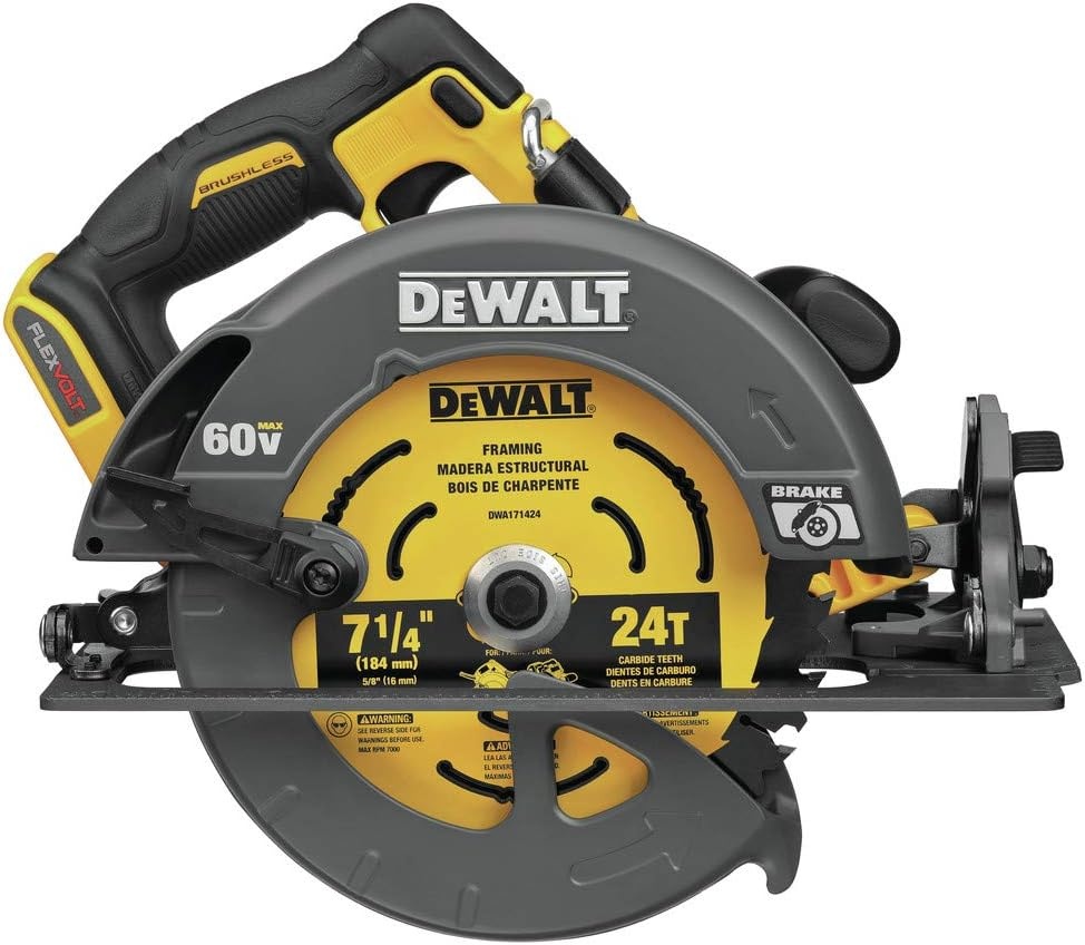 image:imageDEWALT FLEXVOLT 60V MAX Circular Saw with Brake 714Inch Tool Only DCS578BOne Size