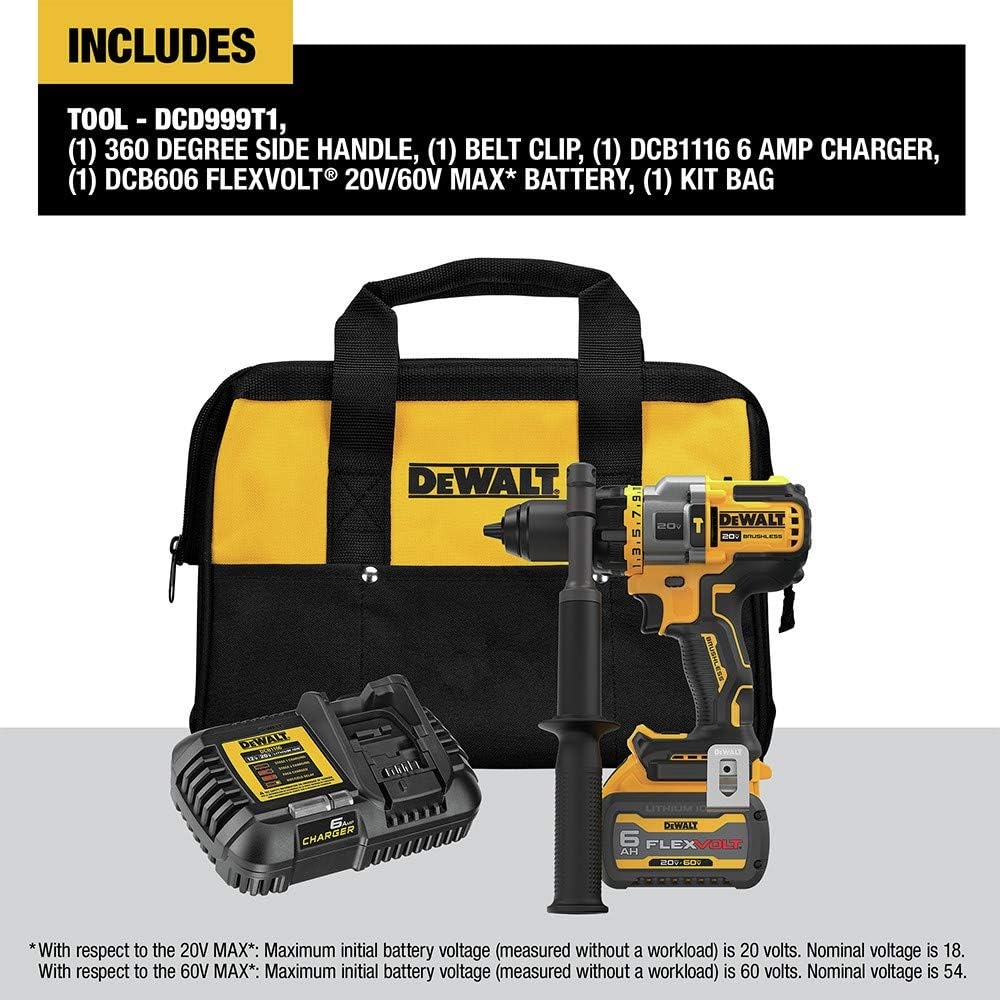 image:imageDEWALT FLEXVOLT ADVANTAGE 20V MAX Hammer Drill Cordless 12Inch DCD999T1