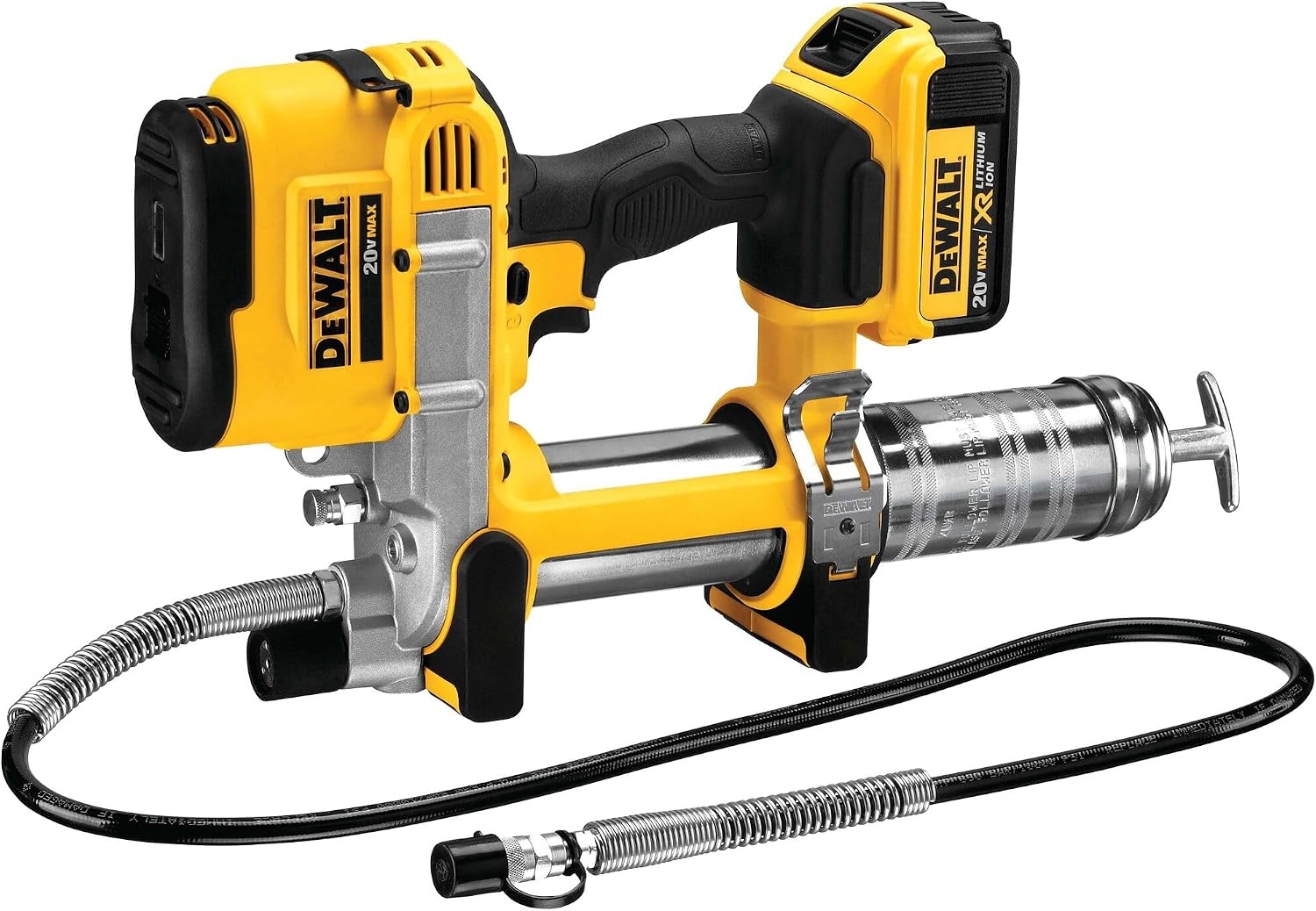 image:imageDEWALT Grease Gun Kit 20V MAX with 40Ah Battery and Charger Cordless Grease Gun LED Light 42 Hose 10000 PSI Variable Speed Triggers DCGG571M1Grease Gun 20V Battery 40 Ah